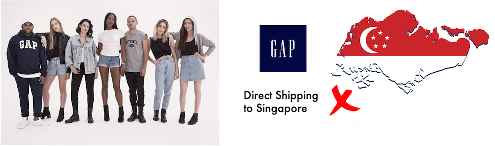 shop gap ship to Singapore