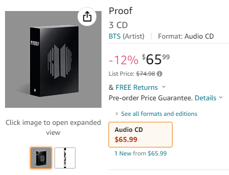 Purchase BTS Proof at Amazon and ship with Buyandship Singapore