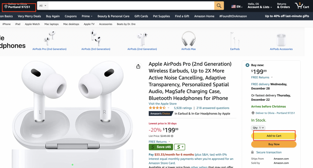 Apple Products Shopping Guide 3-Enter US Warehouse Zip code to Pick Items