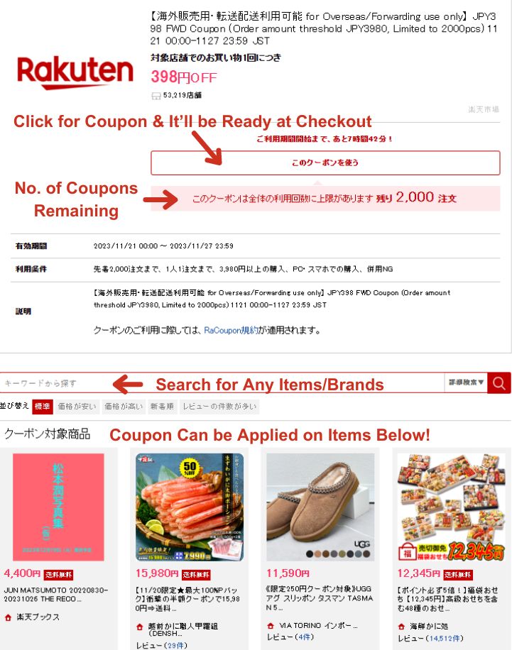 Rakuten X Buyandship Exclusive Coupon