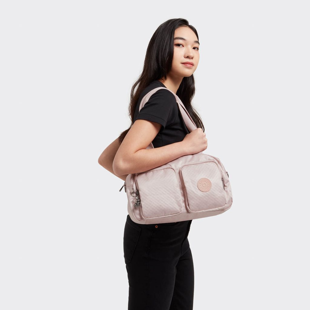 Kipling Official Boston Bag COOL DEFEA (Pink Flow Emboss)