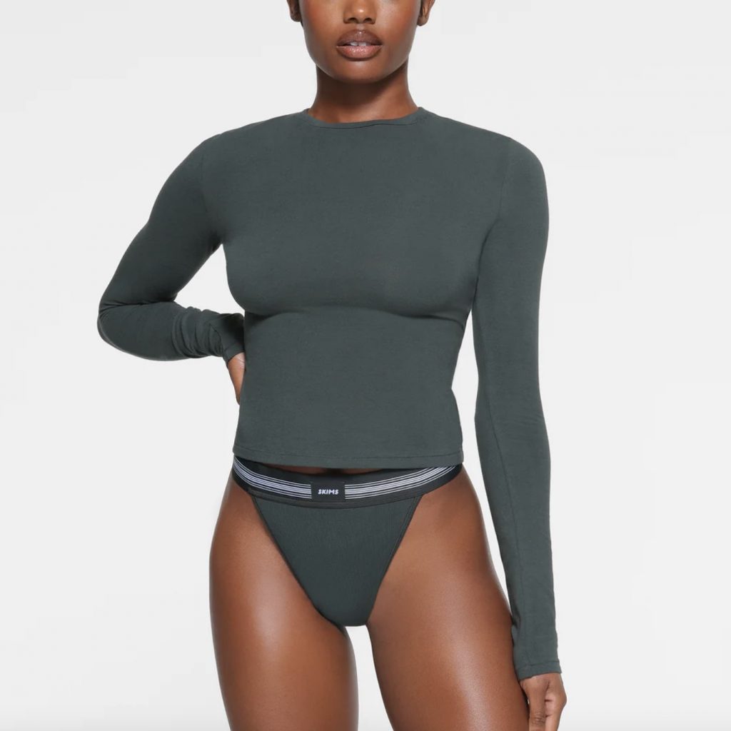 SKIMS - COTTON JERSEY LONG SLEEVE T-SHIRT